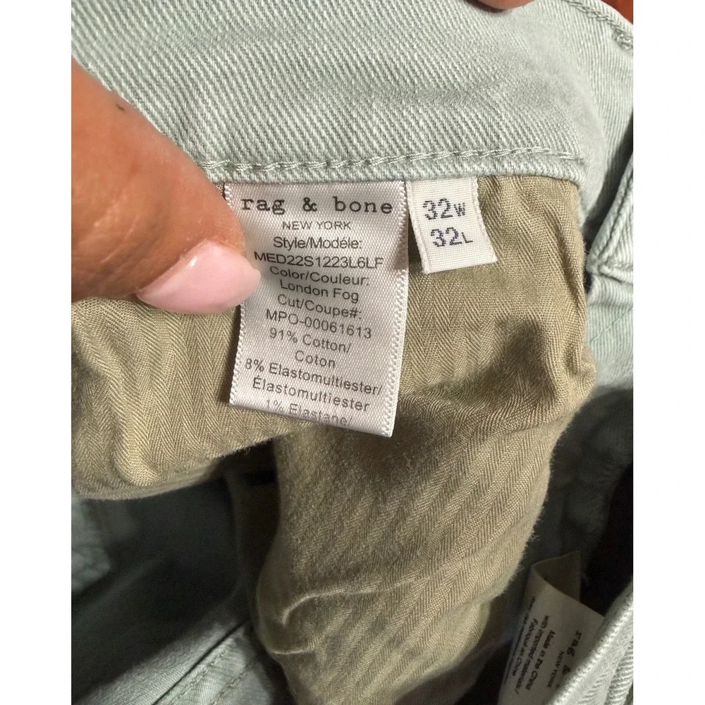 Rag & Bone Fit 2 Slim Jeans London Fog Green 32x32 Mens Pants